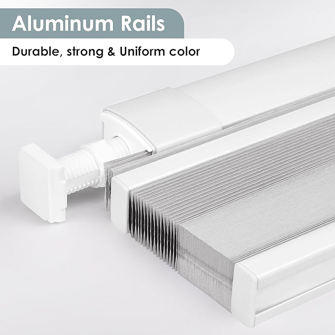 LazBlinds No Tools No Drill Cordless Cellular Shades, Top Down Bottom Up (TDBU) Honeycomb Shades for Home, Blackout Light Blocking Thermal Insulation Blinds for Windows, 29.5" W x 72" H, White