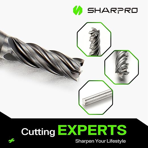 4mm Shank End Mill 3mm Cutting Dia. 4 Flutes AlCrN Coated Carbide Square CNC End Mills, Apply for Alloy Steel, Stainless Steel, and Various Cast Iron