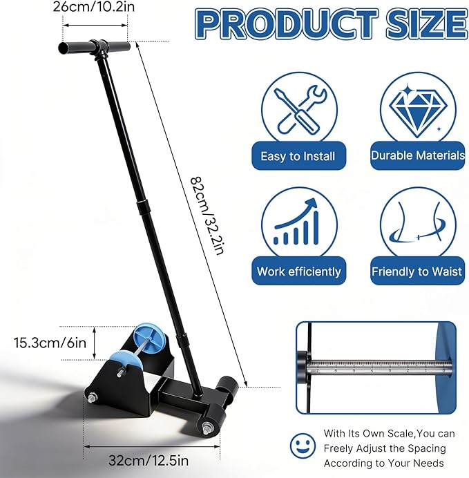 Floor Tape Applicators, Floor Tape Marking Machine, Wall Lane Marking Applicators for Floor Marking, Decoration Protection and Laying, Black