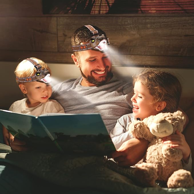 Dinosaur Kids Headlamp, T-Rex Dinosaur Led Headlamp Flashlight, Dinosaur Toy Headlamp Flashlight with 4 Lighting Mode for Boys, Girls??Camping, Hiking, Reading and Party (Brown)