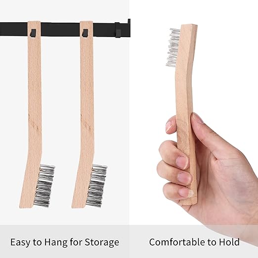 Wood Handle Wire Scratch Brush Sets (18, 18Pack-7in Stainless Steel Small Wire Scratch Brushes with Beech Wood Handle)
