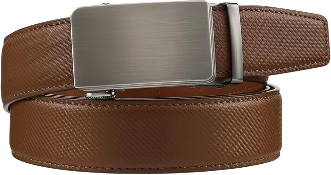 Zitahli Belt Men, Ratchet Belt Dress with 1 3/8" Premium Leather,Slide Belt with Easier Adjustable Automatic Buckle