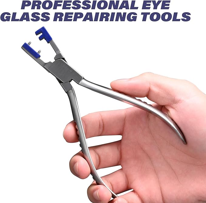 Professional Eye Glass Repairing Tools Kit for Rimless Glasses Frame Repair Tools to Adjust Glasses Arms Frame Eyeglasses Assemble & Disassemble & Adjusting Pliers Set
