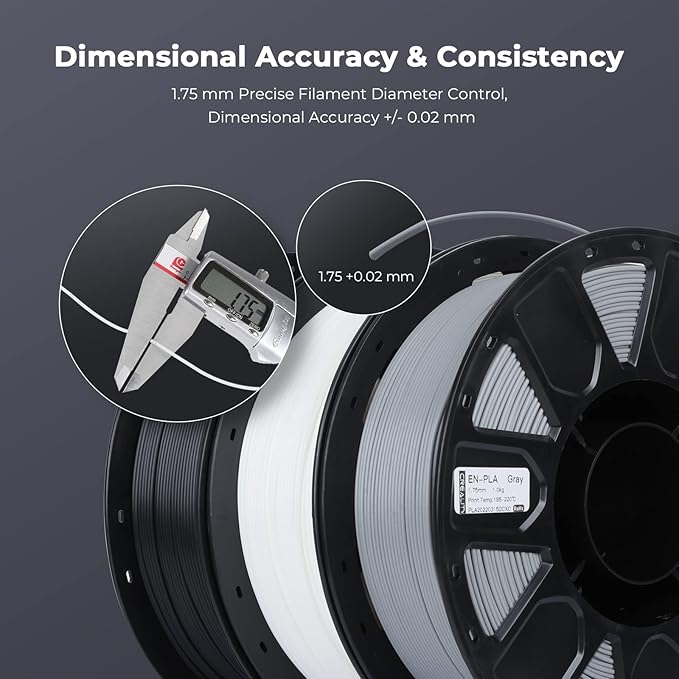 Creality 3D Printer Filament, PLA Filament 1.75mm Bundle 2kg for 3D Printing, Ender PLA Filament No-Tangling, Strong Bonding & Overhang Performance, Accuracy +/- 0.02mm (White & Red)