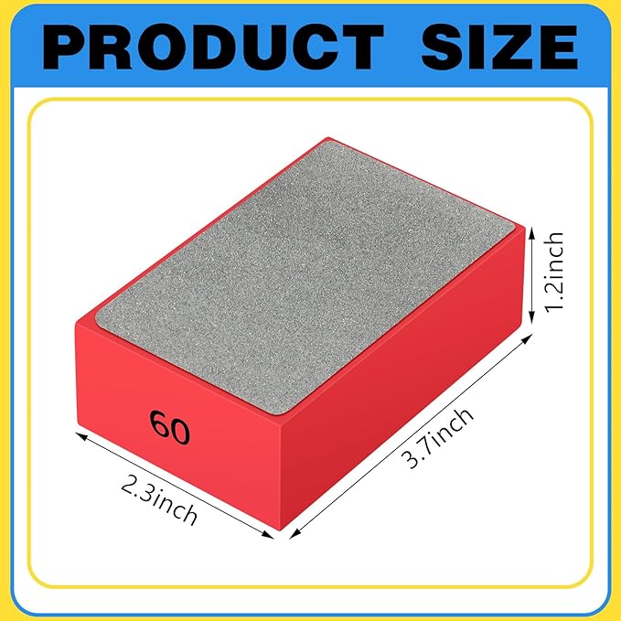 7 Pcs Diamond Hand Polishing Pads 60/100/200/400/800/1500/3000 Grit Diamond Sanding Pads Wet and Dry Sanding Block with Sponge Backing for Glass Tile Stone Concrete Granite Marble Ceramics