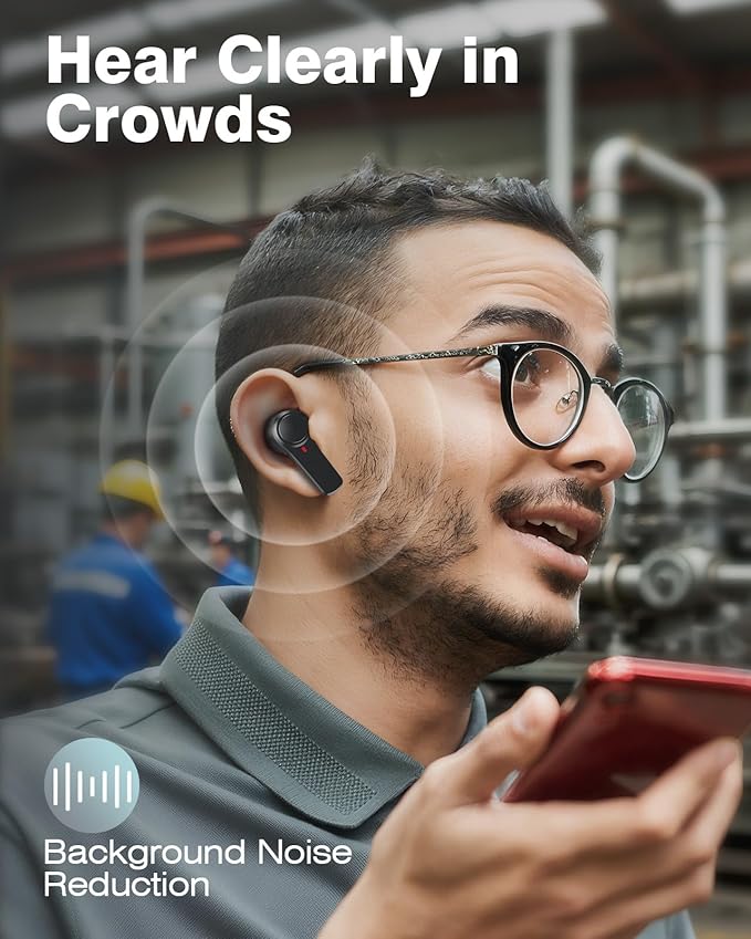 Bluetooth 5.4 Jobsite Earbuds, True Wireless Earplugs, 29dB SNR Hearing Protection, 70hours Playtime for Work