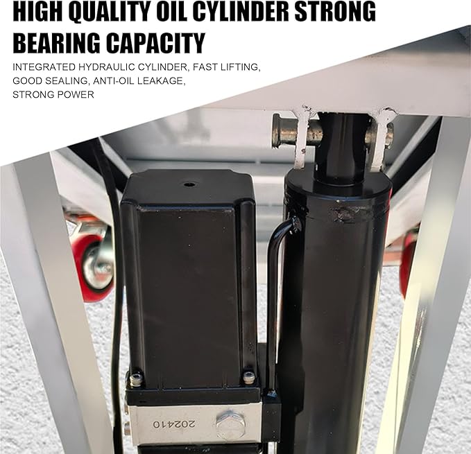 Hydraulic Lifting Platform, Hydraulic Lift Table cart, Electric Single Scissor Lift Table, Lifting Dolly with 4 Wheels, 300kg Capacity (Stainless Steel - 100 * 75cm)