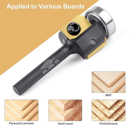 1/16" Radius Insert Roundover Router Bit 1/4" Shank, Replaceable Carbide Insert Edge Forming Roundover Bit Bead Rounding Over Edging Bit Wood CNC Router Bits