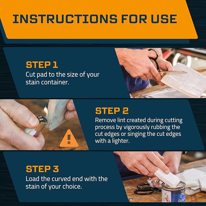 M훮KRS Stain Pad, Cut-to-Size Staining Pads, 3-Pack, Lint, Snag, Streak-Free Applicator, Micro Brush Material, Wood Stains and Oil Based Finishes, Easy to Use with Consistent Application