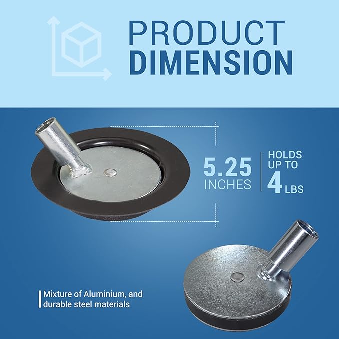 Quick Release Magnetic Pick Up Disk 3 3/8 Inch, Proudly Made-in-The-USA, with Quick Hand Release Magnet Cap. Nook & Cranny Edition of Our Nail Magnet Pickers. Handle Sold Seperately!