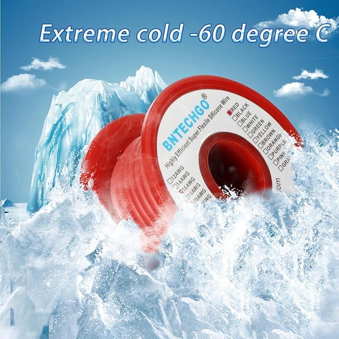 BNTECHGO 16 Gauge Silicone Wire Spool 25 ft Red Flexible 16 AWG Stranded Tinned Copper Wire