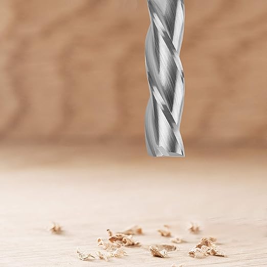 Upcut Spiral Router Bit 3-Flute with 1/2” Shank, Extra Long (4 inch), 1/2” Cutting Diameter, 2” Cutting Length, Carbide CNC Router Bits End Mill for Wood Mortises Carving Engraving