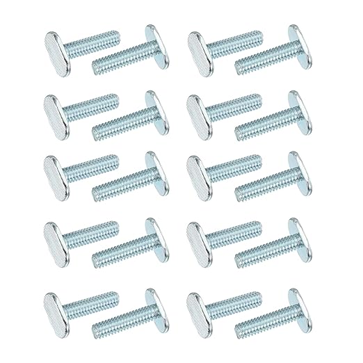 PATIKIL 1/4"-20 t Track Bolts, 20 Pack 1 Inch T-Slot Bolts Kayak Rail Bolt Accessories for Universal t Track Woodworking Jigs and Fixtures, Silver