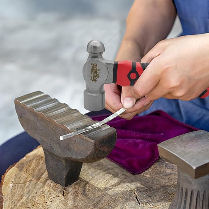 Ball Peen Hammer, 13oz Small Ball Peen Hammer, Stubby Hammer Small Hammer Tool, Hammer for Jewelry Making, Ideal for Home, Auto Repair, Carpentry and Crafting