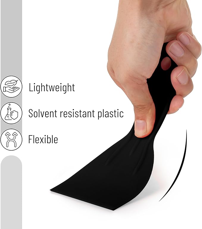 Bates 6 Pack Black Plastic Putty Knife Set - Paint Scraper, Spackle Tool, Spreader