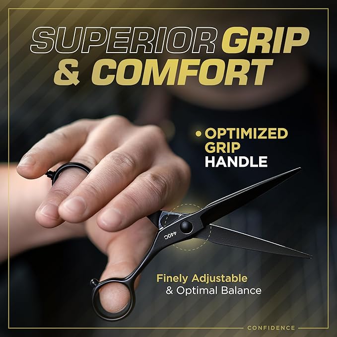 Fagaci Hair Scissors Professional Left 6??440C Steel for Superior Precision, Extremely Sharp Blades Hair Cutting Scissors for Women & Men, Durable Sharpness Hair Shears for Hair Cutting