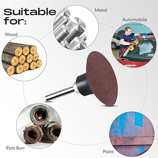 Newwiee 150 Pieces 2 Inch Sanding Discs 150 Grit Roll Lock Discs Die Grinder Sanding Disc for Surface Prep Strip Grind Polish Finish Burr Rust Paint Removal Red