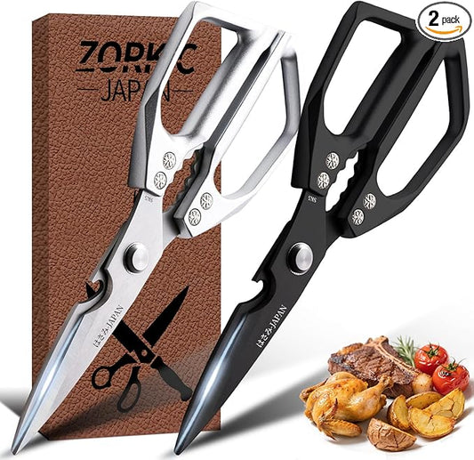 Japanese Kitchen Shears Set, Heavy Duty Poultry Shears All Purpose, Kitchen Meat Scissors for Steak Cutting, Chicken Bones, and Turkey Christmas Gifts for Men Women Mom Dad