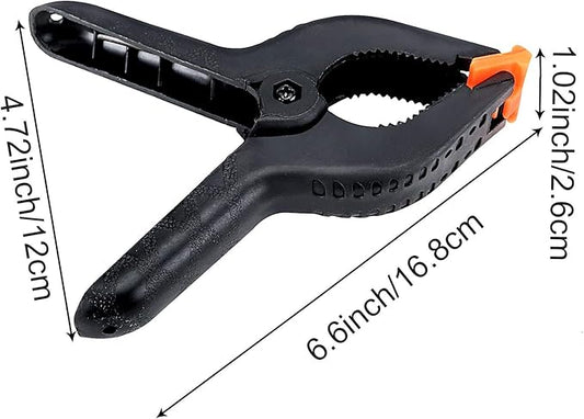ZOENHOU 6 Inch 12 PCS Spring Clamp Set, Nylon Plastic Clips Heavy Duty Clamp with Flexible Jaw Pad and Anti-slip Handles for Woodworking Backdrop Photo Studio Craft DIY Art