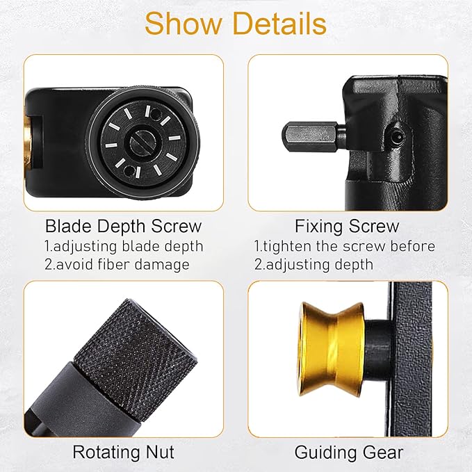 GROWORD 8-28.6MM Transverse Armoured Cable Stripper - Double Head FTTH Armored Fiber Cable Stripping Knife, Fiber Optic Slitter Tools - Coaxial Mid Span Round Cable Stripper