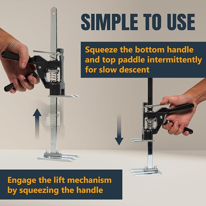 POWERTEC 71912 Labor Saving Arm Jack 2 Pack - 220 lbs Heavy Duty Furniture Lifters, 10" Adjustable Height, for Cabinets, Doors, Appliances, Installation & Home Improvement