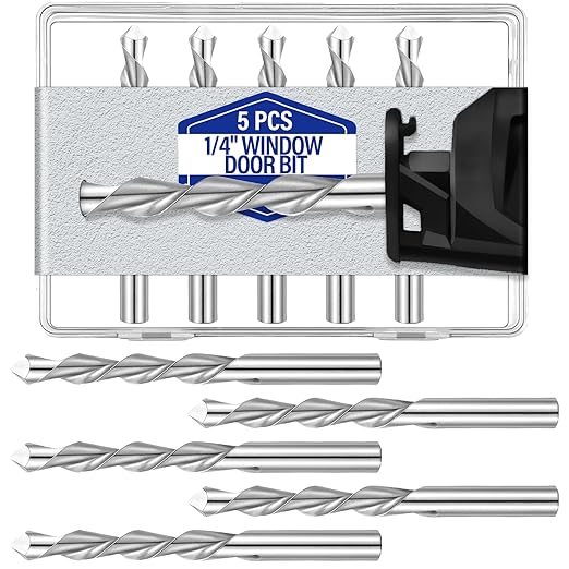 Tondiamo 1/4" Drill Bits Drywall Cutting Bit Hss Twist Drill Bits Router Tools Cut Window and Door Openings in Drywall for Use with Spiral Saw