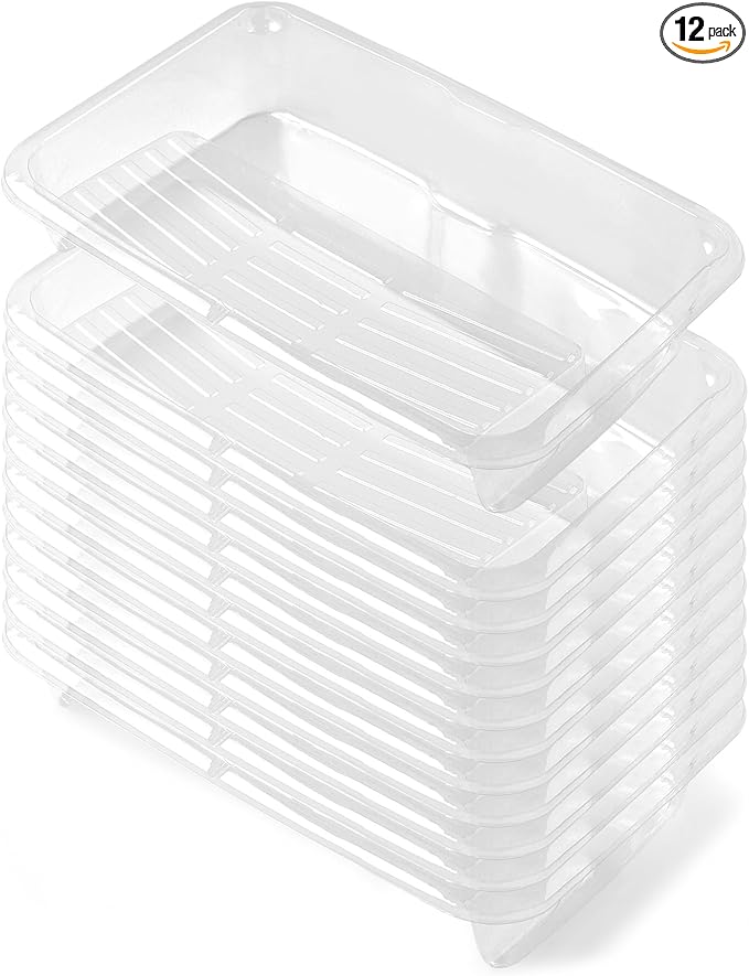VOOMEY 12-Pack Paint Tray Liners 18 Inch, Disposable Paint Roller Tray Liners for 18??Paint Trays, Deep-Well Paint Pan Liners, Easy Clean & Quick Color Change(Compatible with 18 Inch Paint Trays Only)