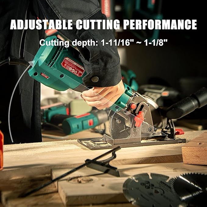 HYCHIKA 6.7A JigSaw, Reciprocating Saw, 6.2A Mini Circular Saw with 3 Blades, 3-Tool Power Tool Set Combo Kit