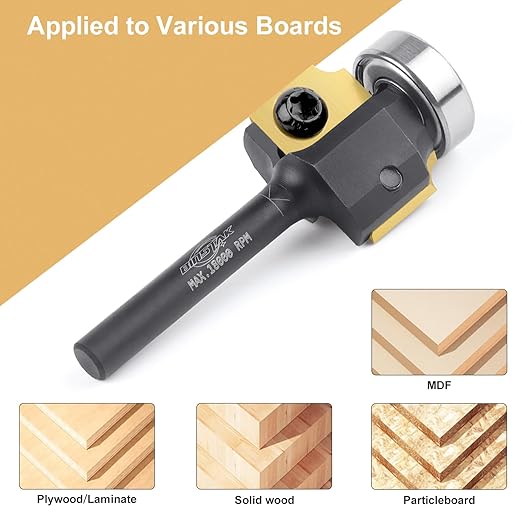 1/8" Radius Insert Roundover Router Bit 1/4" Shank, Replaceable Carbide Insert Edge Forming Roundover Bit Bead Rounding Over Edging Bit