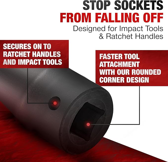 TIGHTSPOT 1/2 Inch Drive - 9mm Shallow Impact Socket with Anti-Rounding 6 Point Design, Heat-Treated CRV Steel, Metric