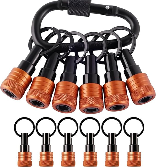 1/4 inch Hex Shank Bit Holders Keychain Quick-change Design for Nut Driver Screwdriver Drill Bit Gift for Men
