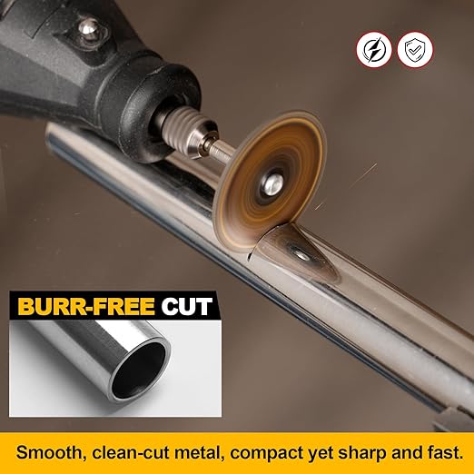1-1/2 Cut Off Wheels 40 Pack, 1.5" x 1/8" Fiberglass Reinforced Cutting Discs Rotary Tool Accessories Kit with 4 Mandrels, for Cutting Metal, Bolts, Screws