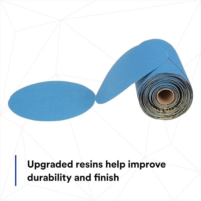 3M Stikit Blue Abrasive Disc Roll, 36206, No Hole, 6 in, 180+ Grade, Pack of 100, Automotive Sanding Discs for Coating Removal, Body Repair, Auto Sanding, Primer Sanding