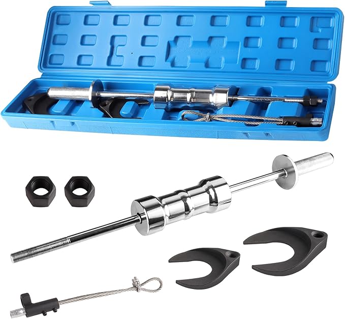 Inner CV Joint Puller Inner CV Joint Removal Tool Kit 10 Pounds Heavy Duty Slide Hammer Front Wheel Drive Axle Half Shaft Removal Puller Tool Set 63mm 48mm CV Joint Fork Adapter Attachments