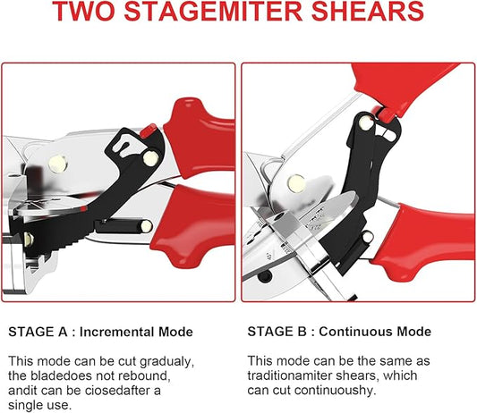 GARTOL Miter Shears 22.5째-135째 Adjustable ??Precision Angle Cutter for Molding, Shoe Molding, Quarter Round, PVC, Wood Trim, MDF, Heavy-Duty Multi-Angle Cutting Tool with SK5 Steel Blade & Spare Blade