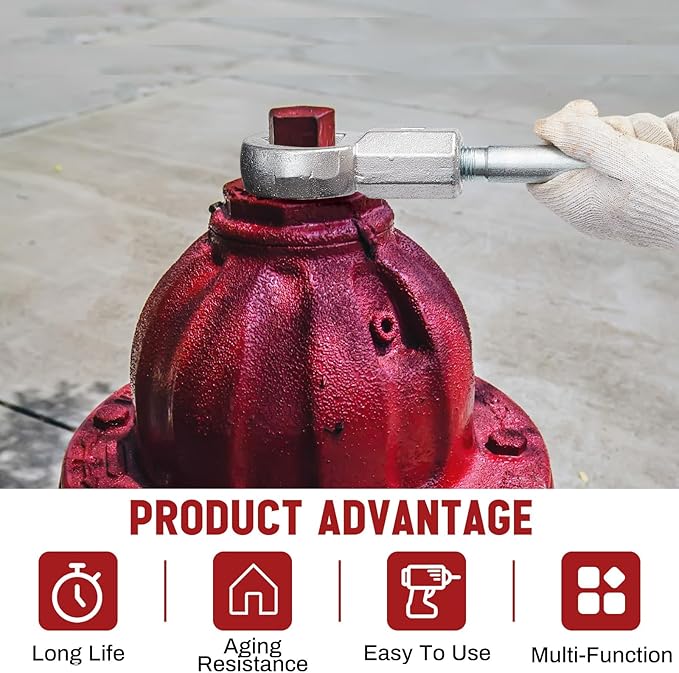 Tandefio 2 Pcs Fire Hydrant Wrench tool Heavy Duty Adjustable, Fits 1-1/2" to 6" Bolt Head Sizes, Fire Equipment Hydrant Wrench for Loosening Caps and Opening Valves, Tightening Nuts, Pipes