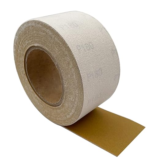 180 Grit Hook and Loop Sandpaper Roll, 2-3/4" X 20 Yard Aluminium Oxide Hook-and-Loop Backed Sand Paper Emery Cloth for Wood Furniture Finishing Metal Sanding Polishing and Woodworking