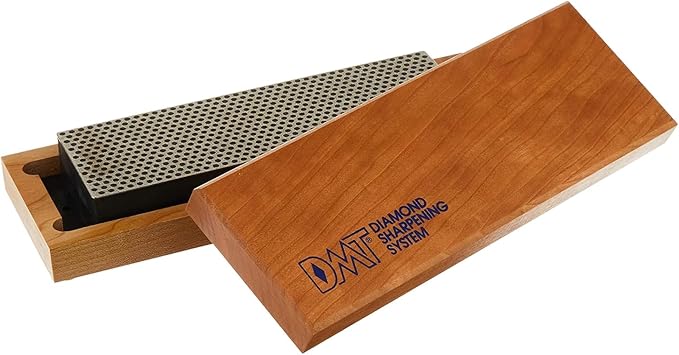 Diamond Machining Technology (DMT) 8" Diamond Whetstone Bench Stone, Extra Coarse Grit Sharpener with Hardwood Box (W8X)