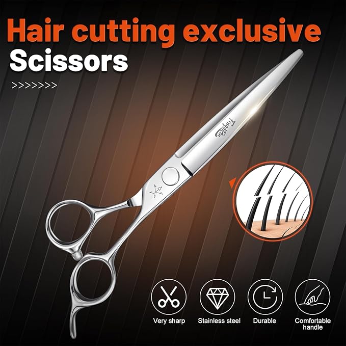 High-end Professional Extremely Very Sharp Barber Hair Cutting Scissors Hairdresser Shears For Hair 6.75 Inch Haircut Scissor Made Of Stainless Steel For Hairdressing Salon and Home Use