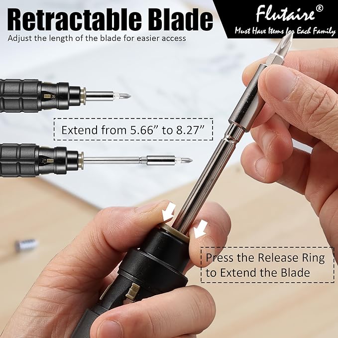 Magnetic Ratcheting Screwdriver 10-in-1 Set with 10 Bits (Phillips, Flathead, Torx, Hex) and 1/4 Inch Nut Driver - Compact Multi-bit Tool Kit for Home & Workshop