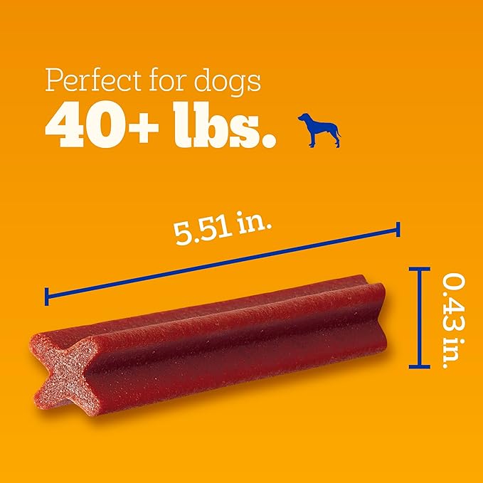 Pedigree Dentastix Large Breed Dog Treats, Bacon Flavor, 1.67 lb. Bag (32 Treats)