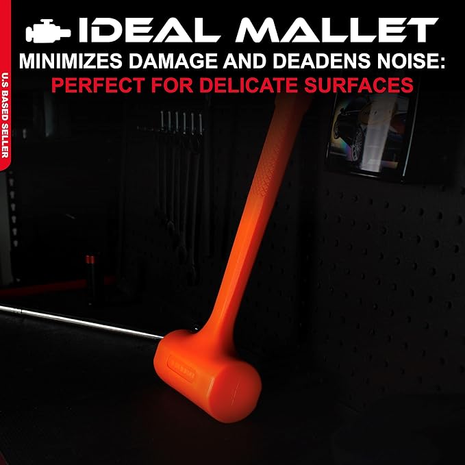 ABN Dead Blow Hammer, 3 lb Pound – Unicast Mallet with Non-Marring Rubber Coating
