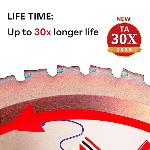 Dia 9"(230mm) 48-Tooth Arbor 1" Metal Cutting Circular Saw Blade, for Steel and Stainless Steel,The Cutting Head uses a Special Anti-Heat Sticking Coating,FMB 9 inch 48-Tooth 1" -TA