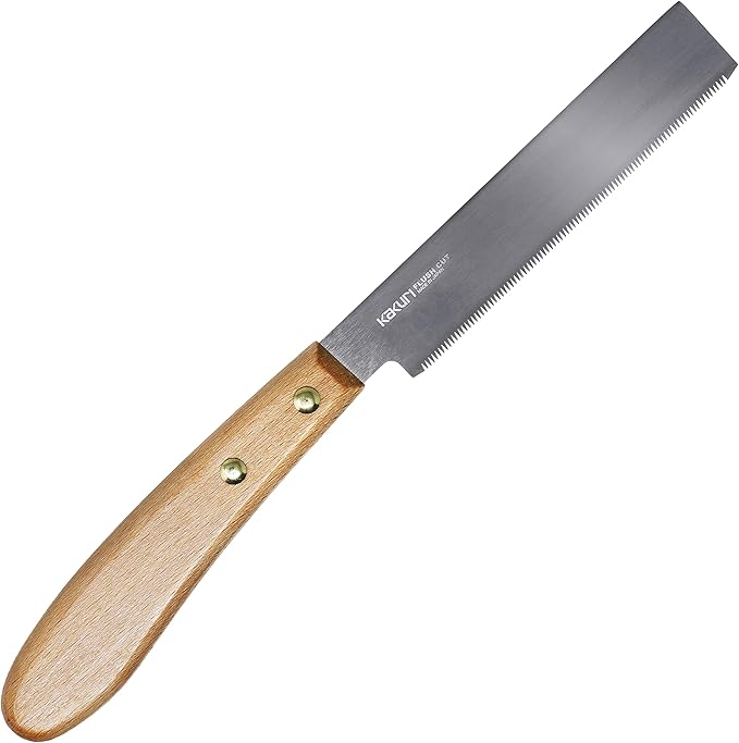 KAKURI Mini Flush Cut Saw 5" - Japanese Pull Saw with Flexible Blade for Woodworking, Trimming Dowels, Pegs & Wedges - Made in Japan