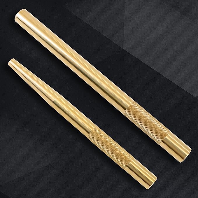 2 Pcs Brass Drift Pin Punch Set Hand Tool Punches 3/8in to 5/8in, 3/4in Mechanic?셲 Non-Marring Chisel Punches