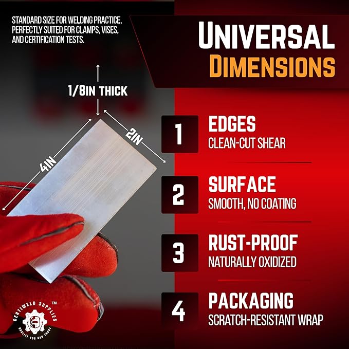20 Pack 6061 T6 Aluminum Sheet Welding Kit 1/8??Thick 2??x 4??Welding Coupons Weld Practice Kits Beginners for Mig Tig Stick Mma Arc Gas and Brazing Heat Treatable Corrosion Resistant
