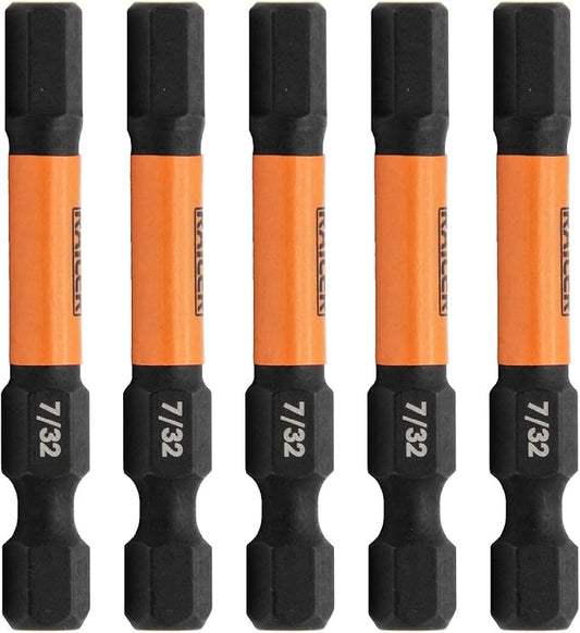 Hex 7/32" Impact Driver Bit - Railer Allen Wrench Drill Hex Bits. 1/4 Quick Release S2 Steel 2 inch 7/32" Hex Bits. (5 Pack)