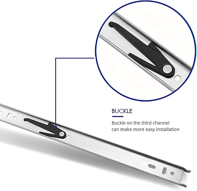 6 Pairs of 12 Inch Hardware 3-Section Full Extension Ball Bearing Side Mount Drawer Slides,100 LB Capacity Drawer Slide