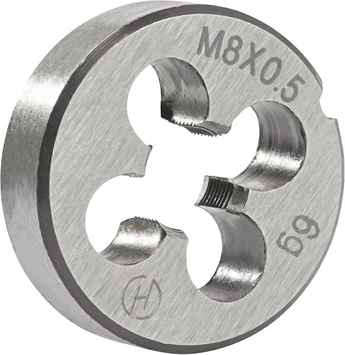 Aceteel M8 x 0.5 Metric Round Die, Machine Thread Die M8 X 0.5mm Right Hand