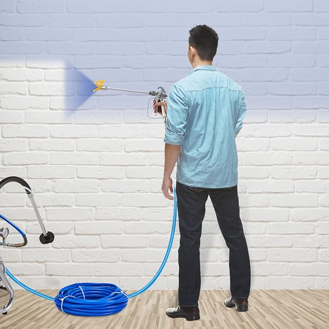 VEVOR Airless Paint Spray Hose Kit, 50ft, 3600 psi High Pressure Fiber Tube with 8 inch Extension Rod Pole, 517 Tip and Tip Guard, 1/4 inch Swivel Joint, for Homes, Buildings, Decks, or Fences